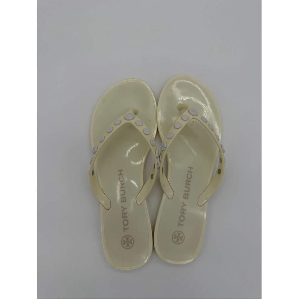 Tory Burch Cream Jelly Stud Flip Flop Sandals size 6 - Picture 4 of 9